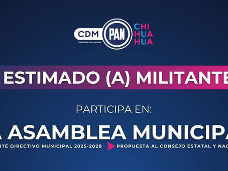 Convoca PAN a Asamblea Municipal para renovar dirigencia y consejeros
