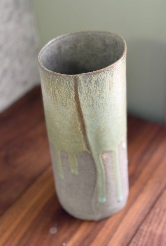 Thumbnail: Tall Drip-Glaze Stoneware Vase