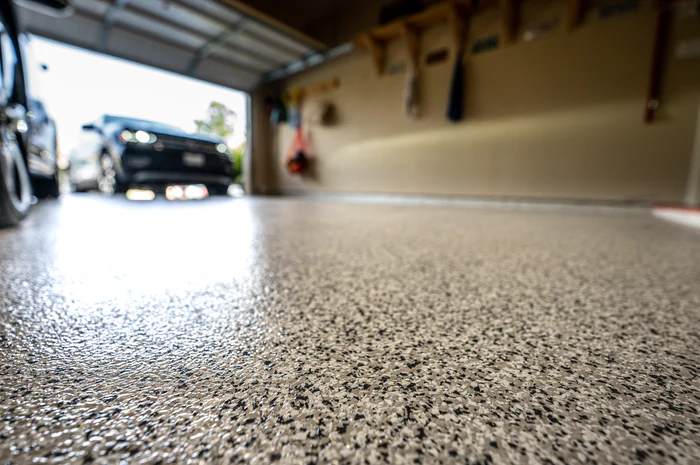 garage epoxy flake floor.webp