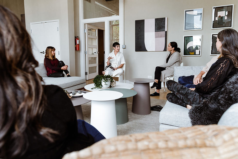 Small group meeting in a stylish lounge area at ALTAR event venue