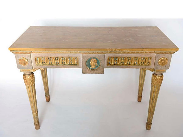 Fine Italian Neoclassic Painted and Parcel-Gilt Console, Roman Late 18th Century