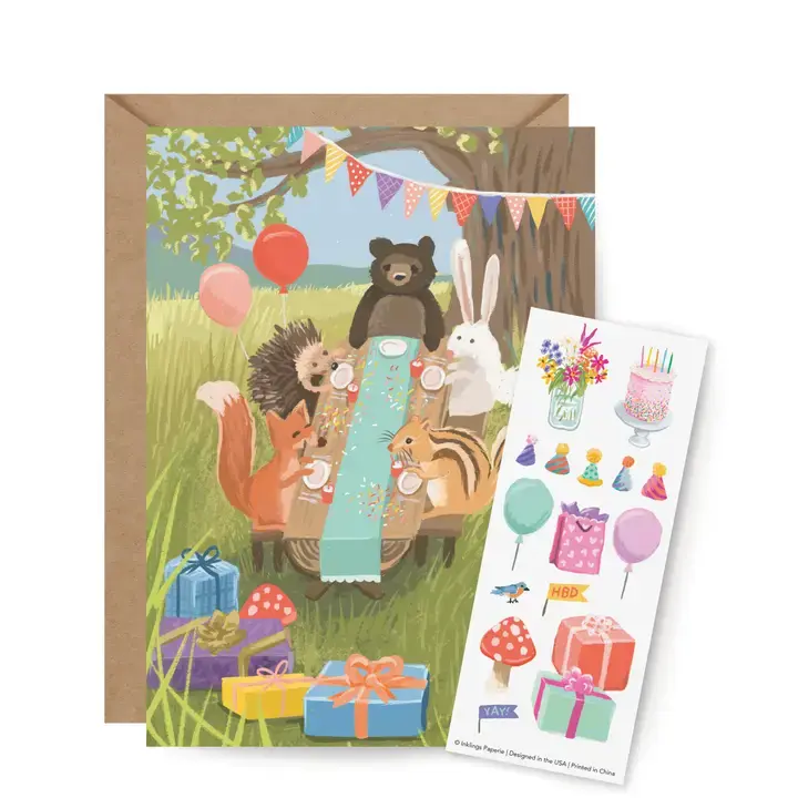 Woodland Party - Sticker Scene Card