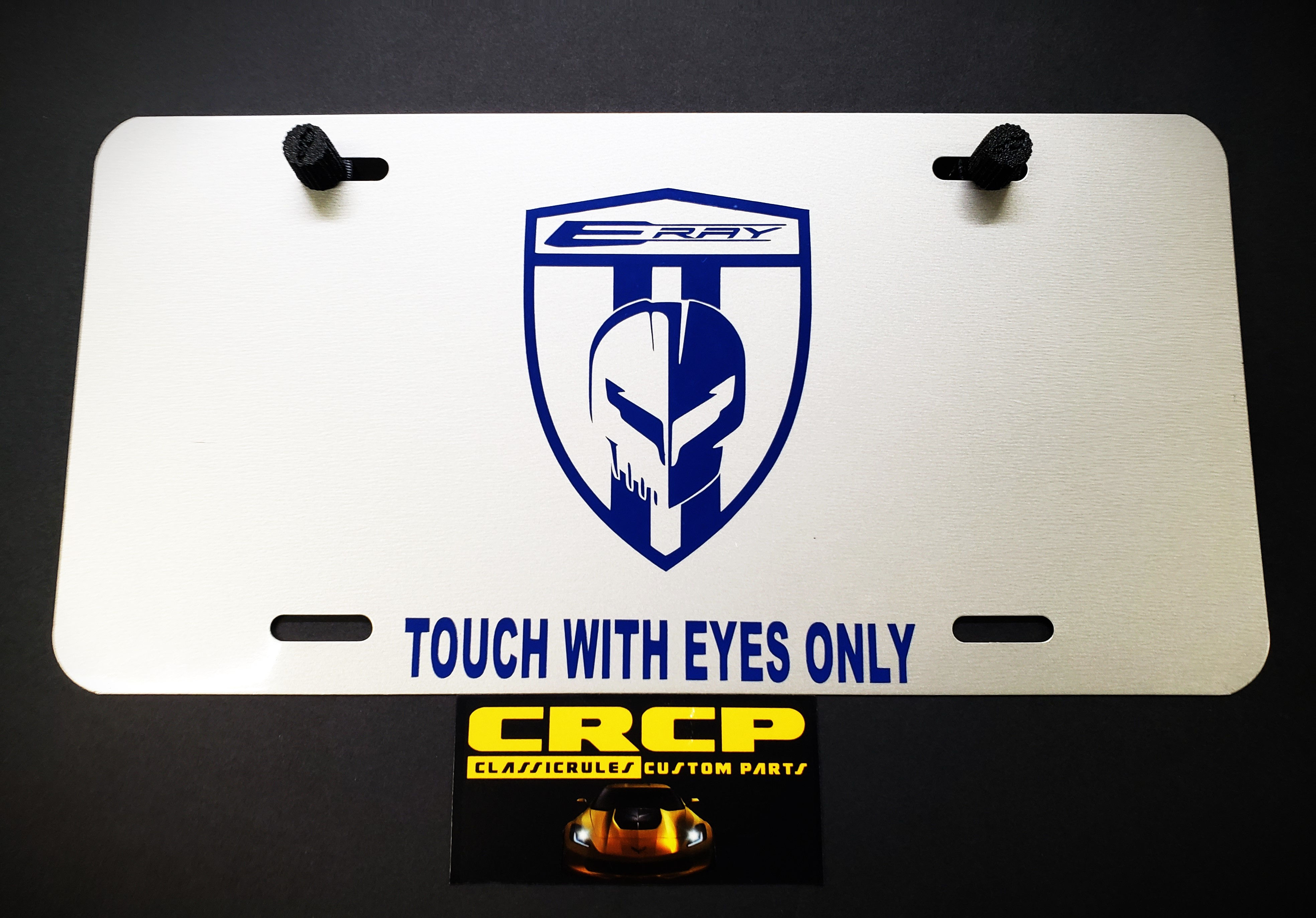 C8 CORVETTE REAR LIC PLATE COVER PLATE- ERAY- TOUCH WITH EYES ONLY