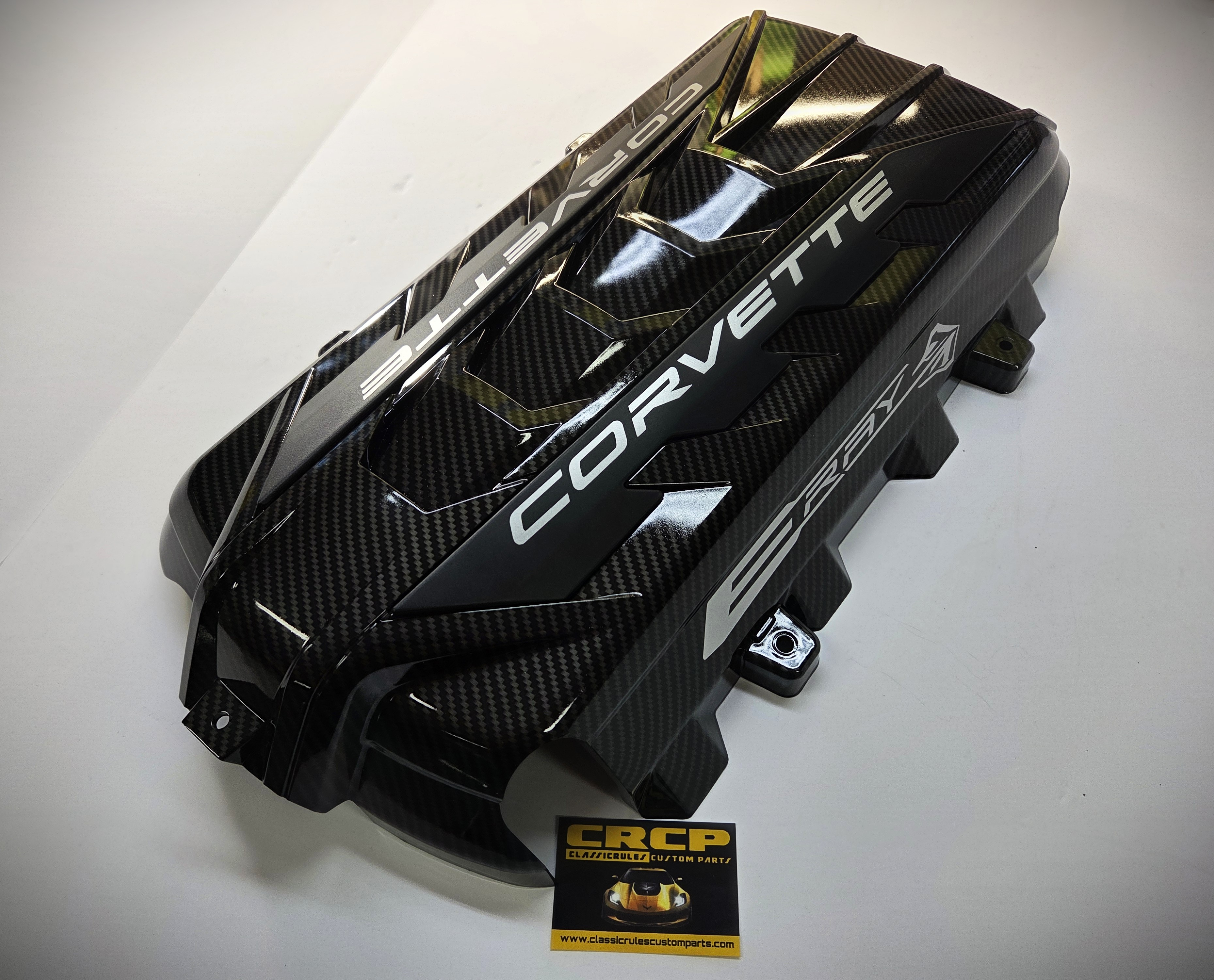 C8 Corvette "ERAY" Engine Cover- HCF with Silver Detail