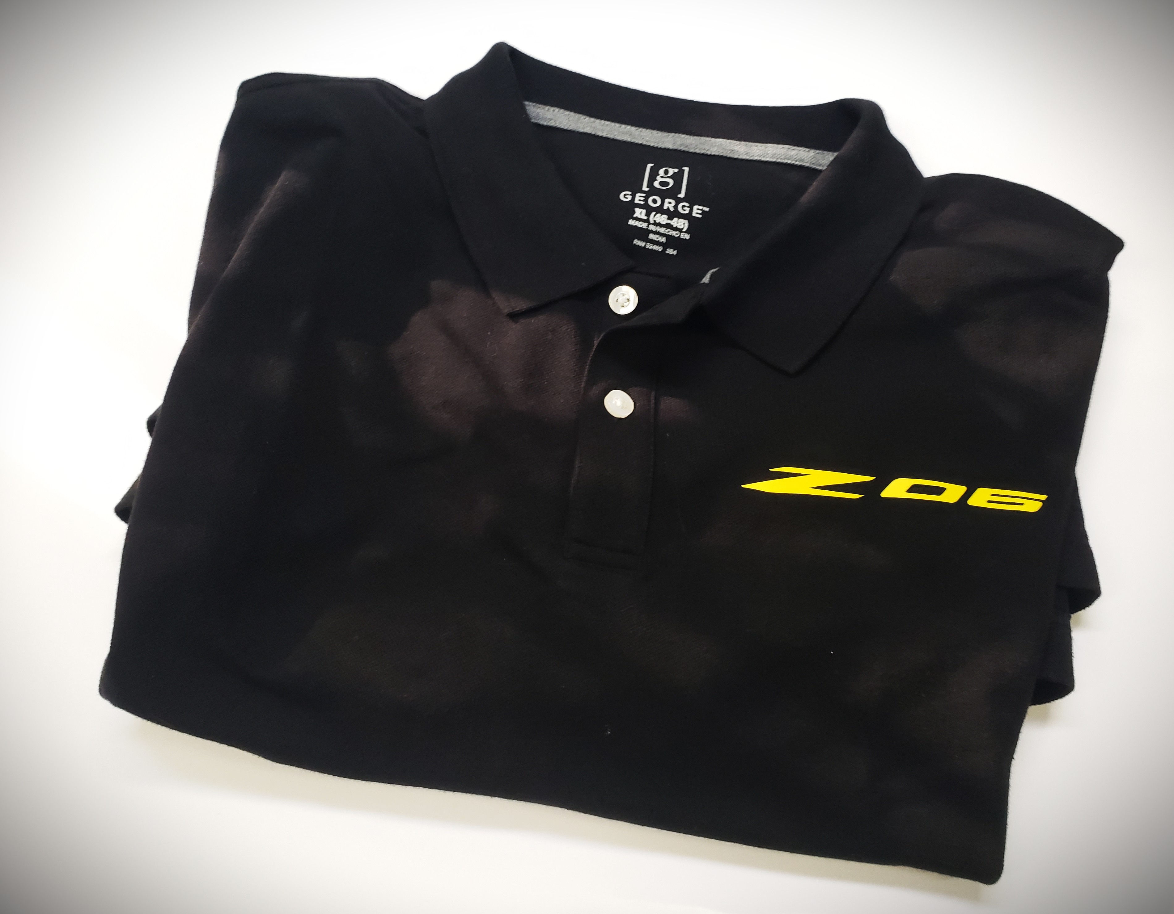 C7 CORVETTE Z06 POLO SHIRT- BLACK WITH YELLOW Z06