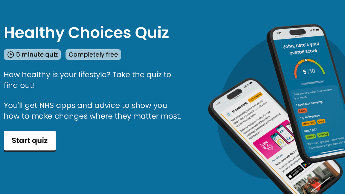 NHS health quiz and more information