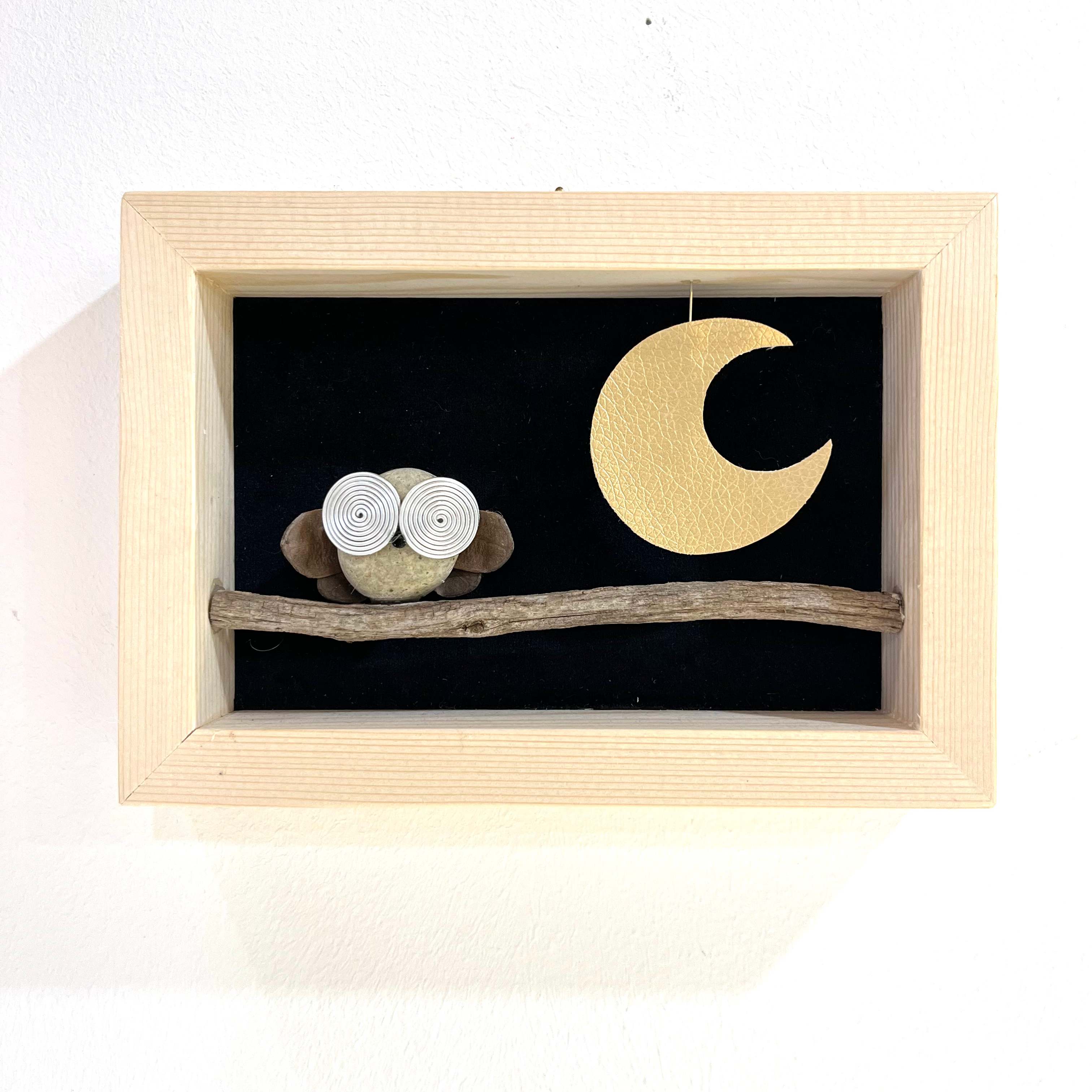 QUADRETTO GUFO E LUNA 18x13