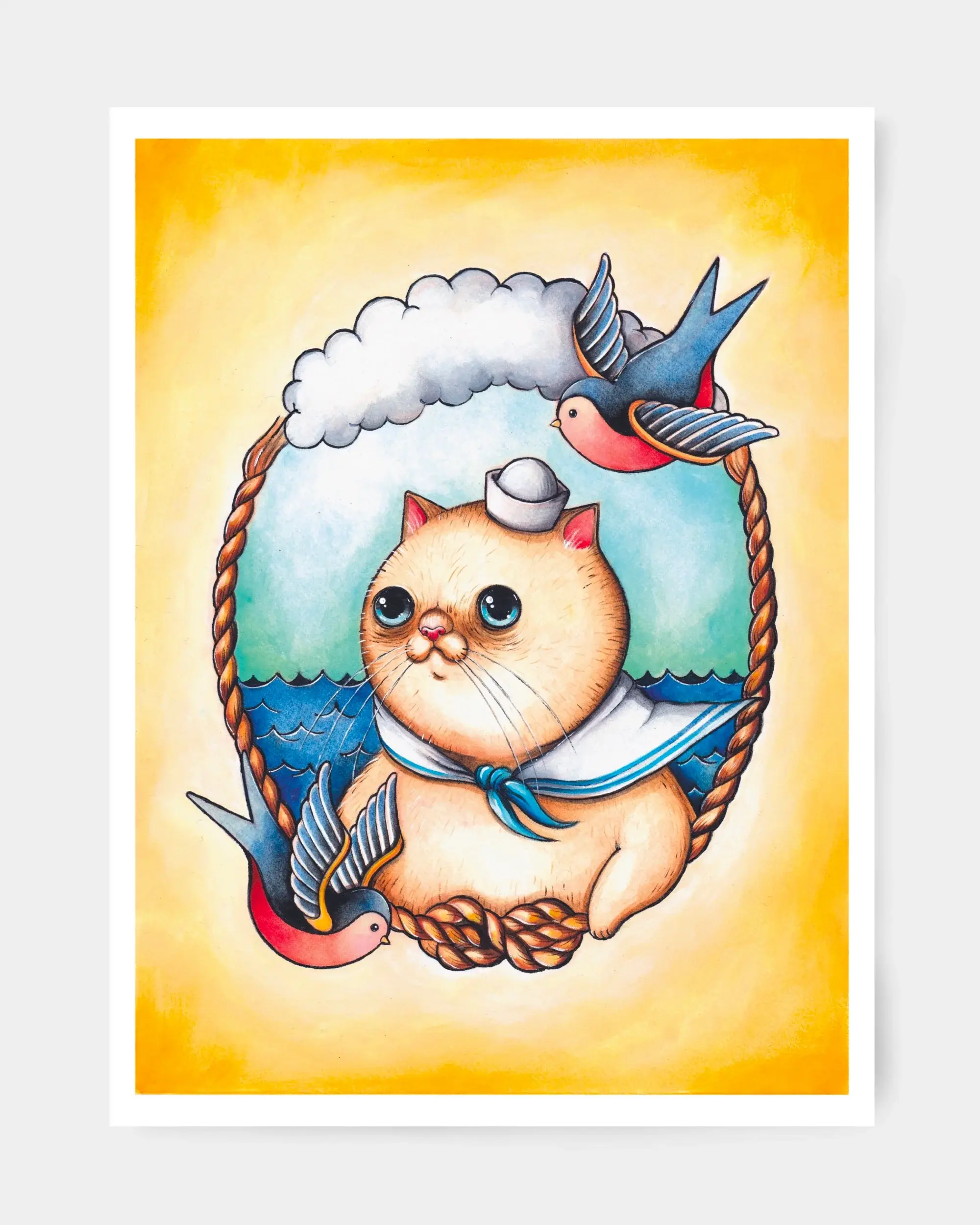 STAMPA GATTO MARINAIO 18x24