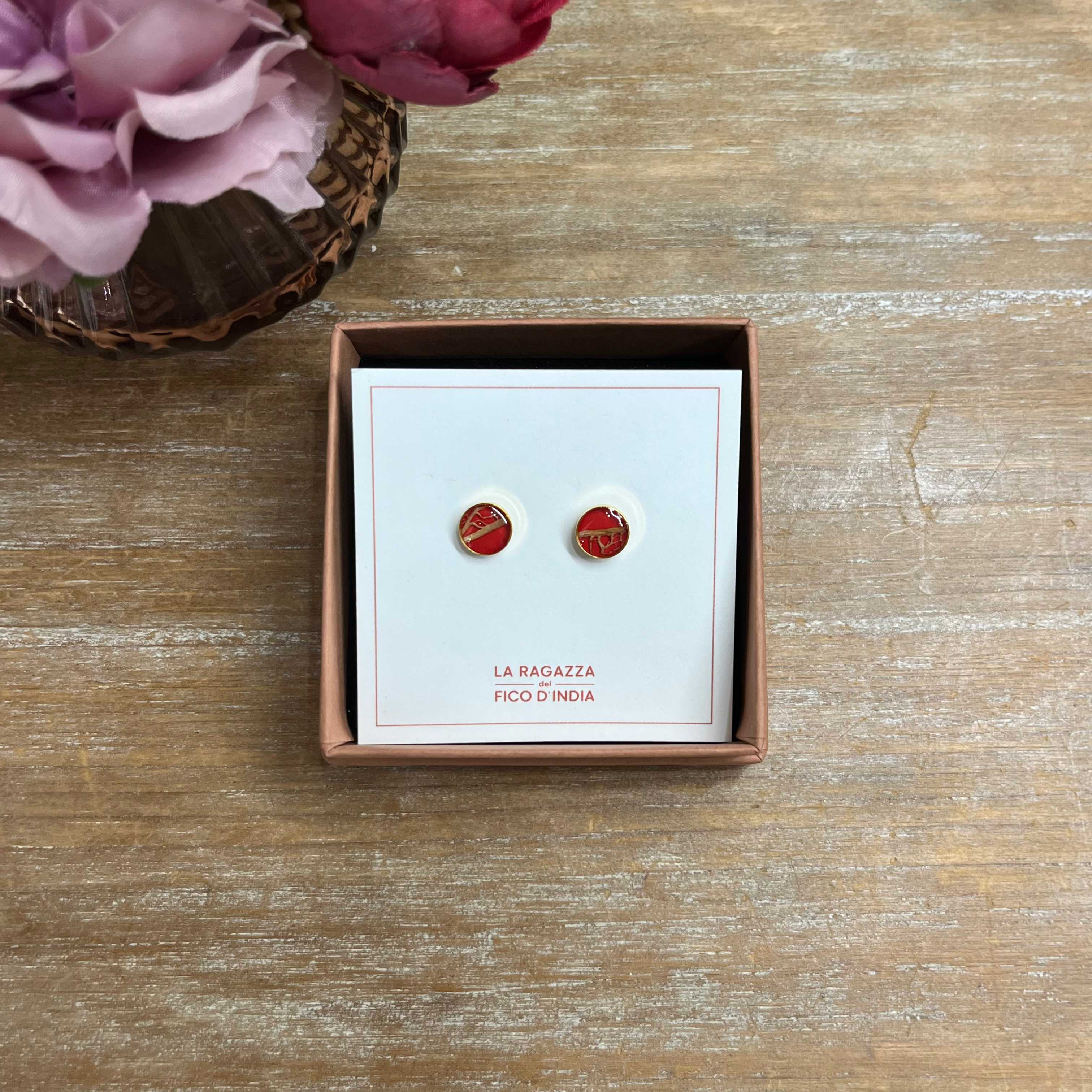 ORECCHINI LOBO 925 GOLD ROSSI