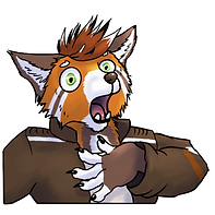 Red panda character gasping and clutching at imaginary pearls.