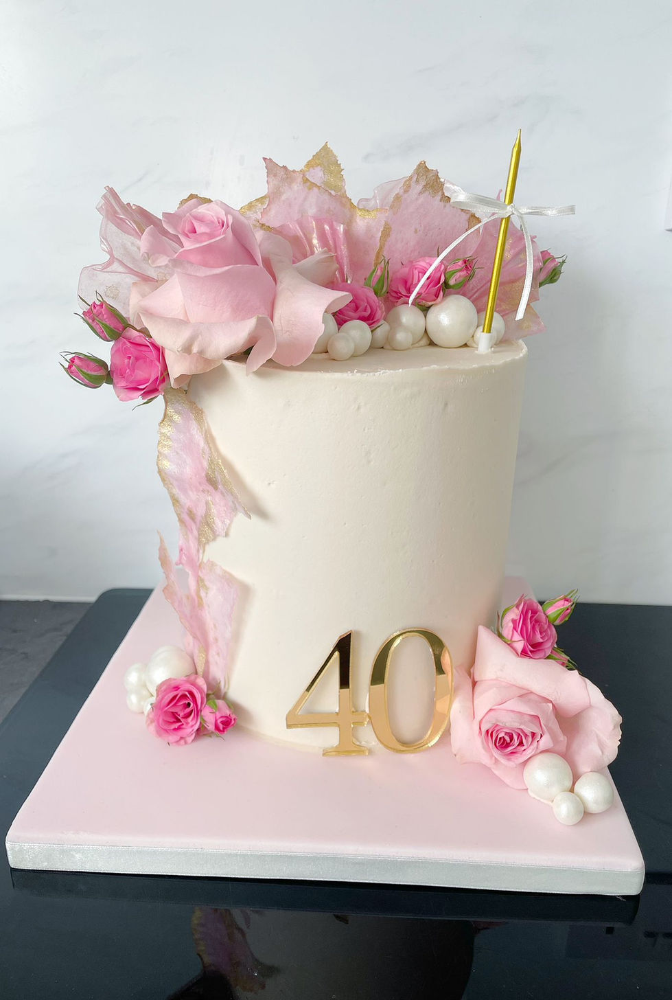 40th Gold Acrylic Cake Topper