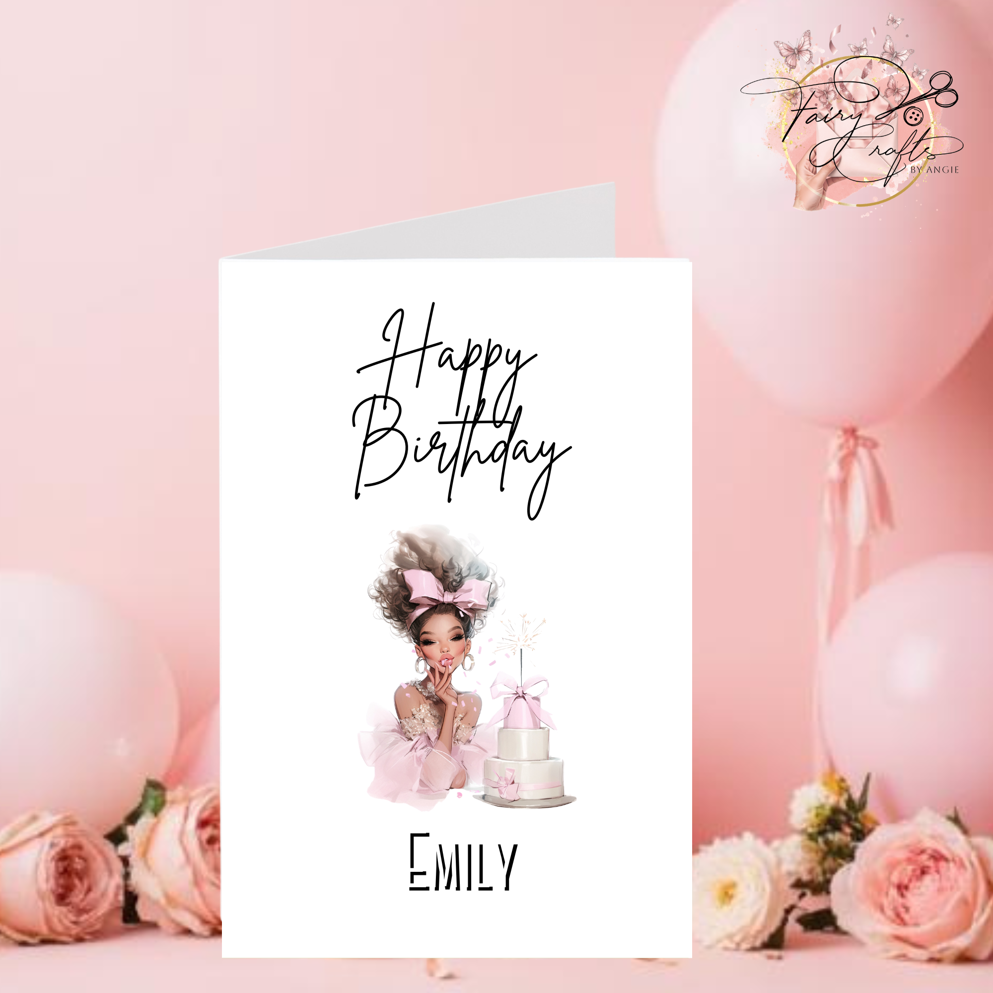 Glamour Girl Birthday Line, Personalised Birthday Card