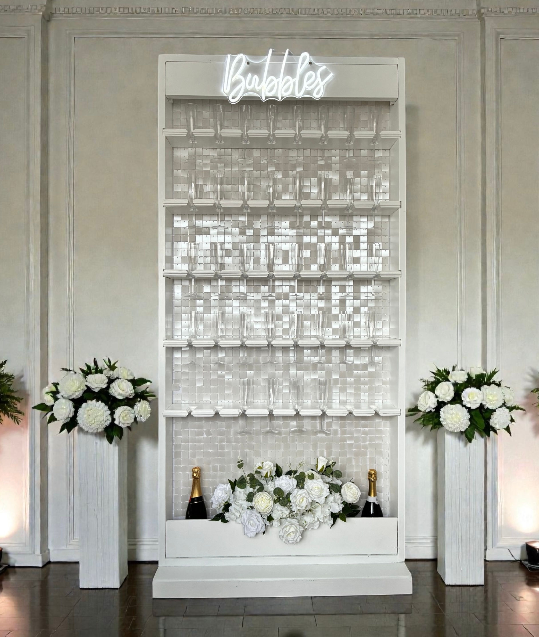 Prosecco Wall hired for Wedding 