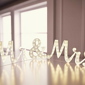 Light up Mr & Mrs in Script Style