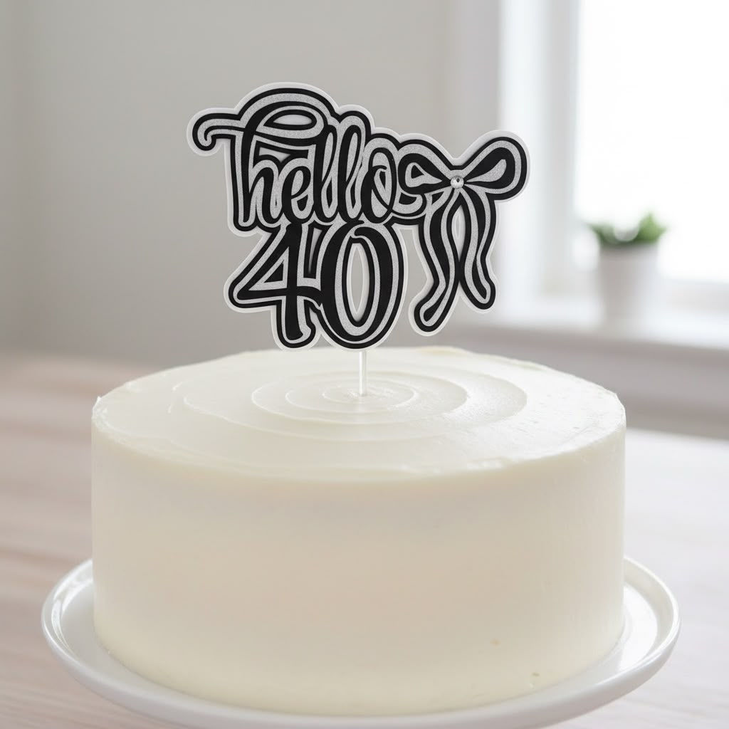 Hello 40 Cake Topper