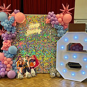 K-Pop 6th Birthday set up with Organic Balloon Garland