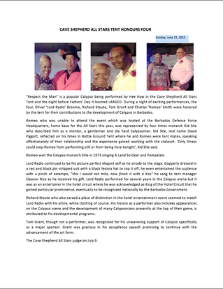 ALL STARS TENT HONOURS FOUR