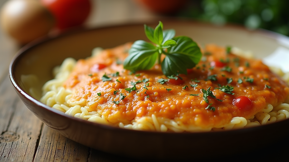 Close-up view of a delicious homemade patane dish