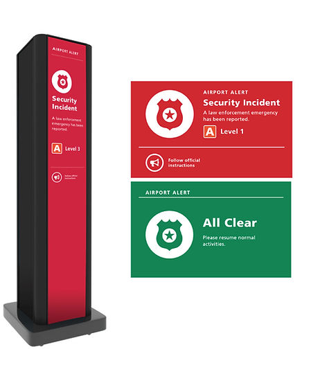 Emergency Messaging Totem and Content