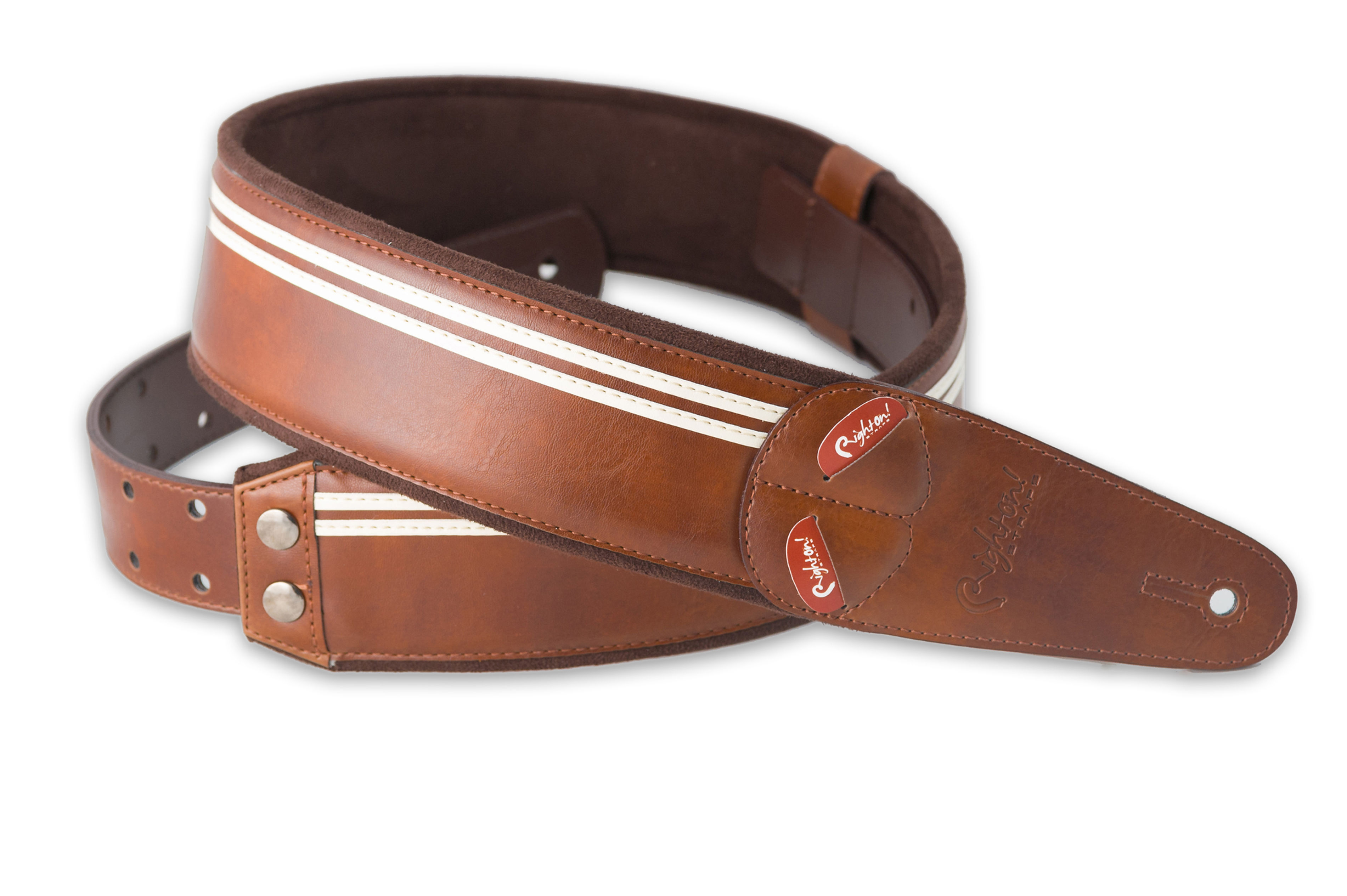 Right On Steady Mojo Race Guitar Strap - Brown