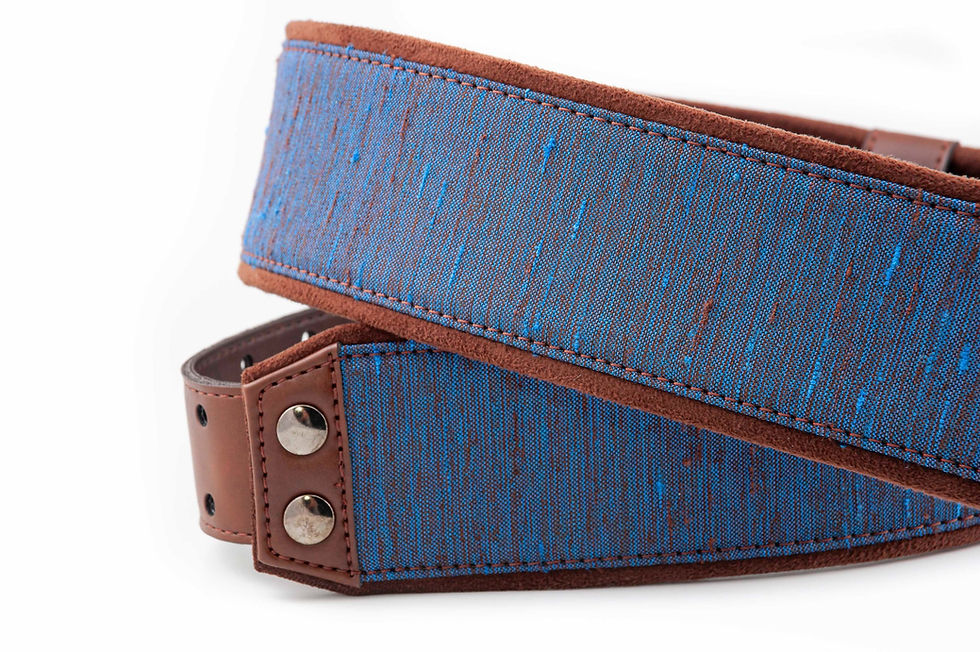 Right On Steady Mojo BOXEO Blue Guitar Strap