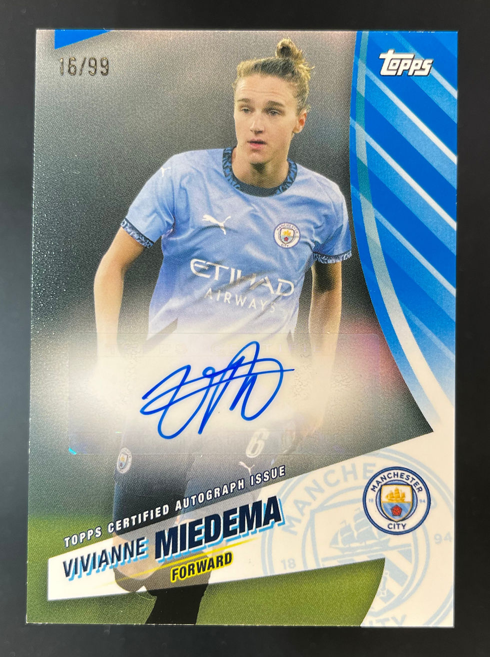 2024-25 Topps Blue Moon Manchester Blue Autograph /99