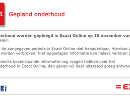 Onderhoud Exact Online 15.11.2018