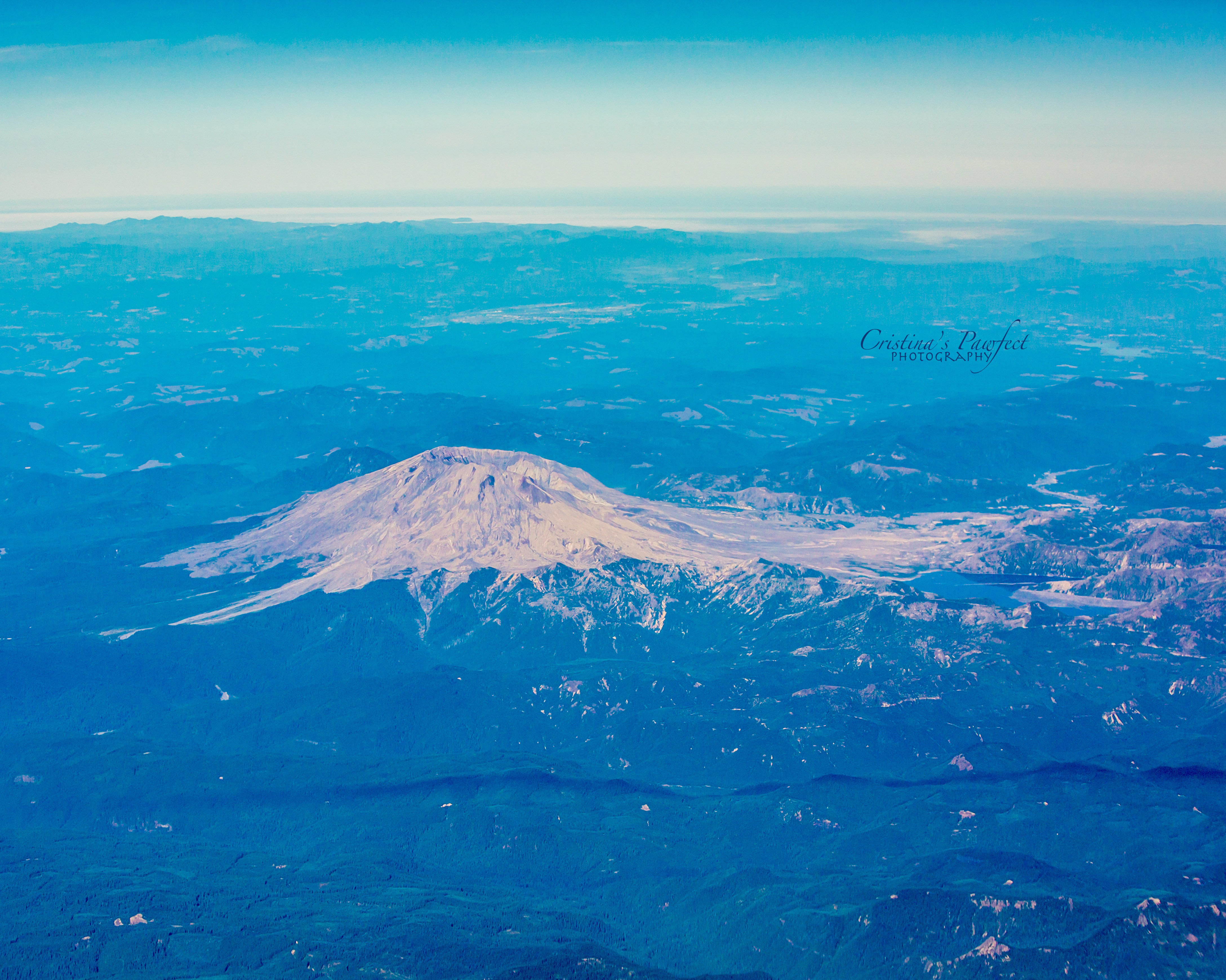 Mt. St. Helens from Above 11X14 White Mat
