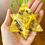 Miniatura: Merkabah de Orgonite com Bronzita, Citrino e Quartzo Lemuriano — geometria sagrada e equilíbrio energético.