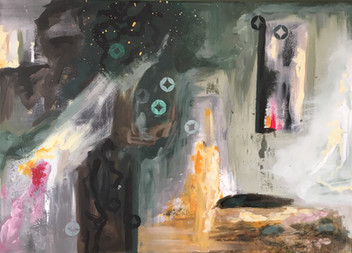 "Et ildsted", 50 x 70 cm