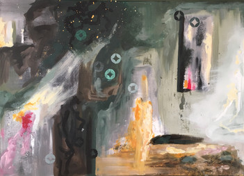 "Et ildsted", 50 x 70 cm