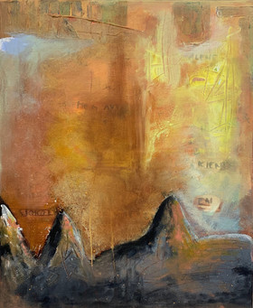 "Tanker ved solnedgang", 70 x 60 cm