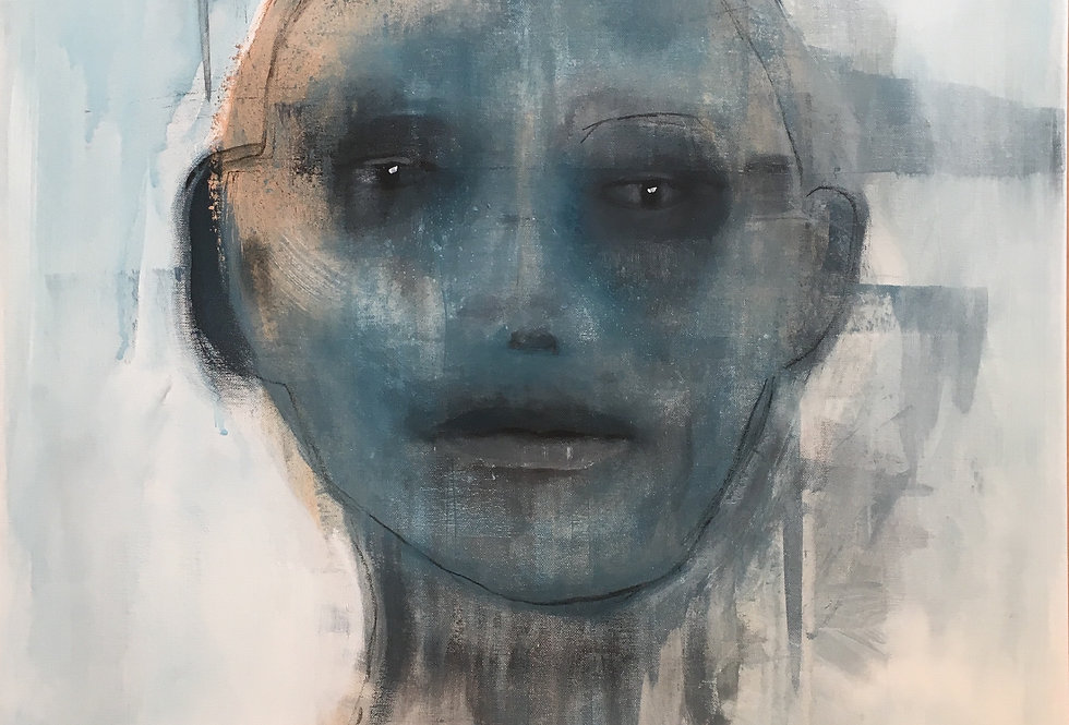 Blå mann dag, 90 x 70 cm