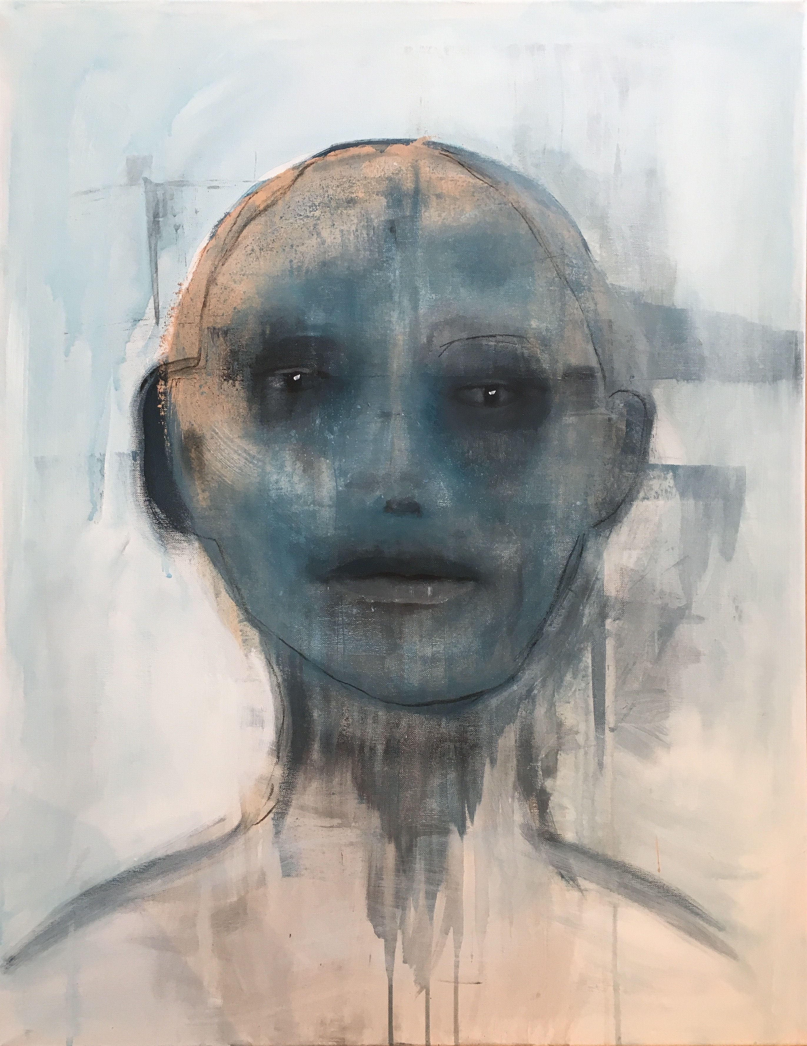 Blå mann dag, 90 x 70 cm