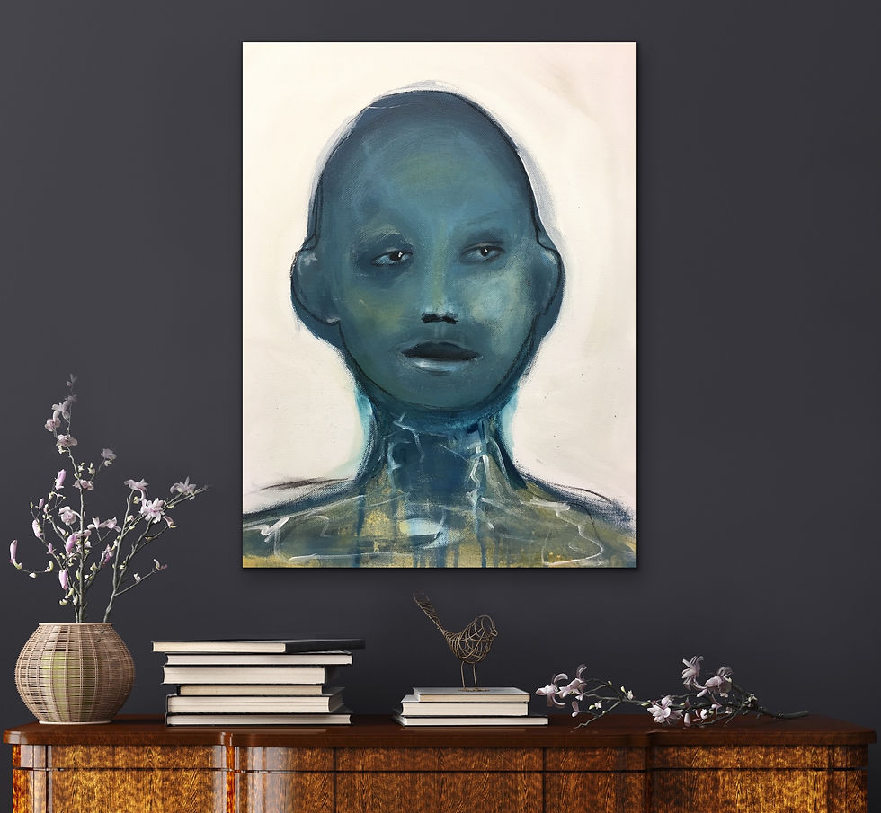 Miniatyrbilde: Blå mann, 50 x 40