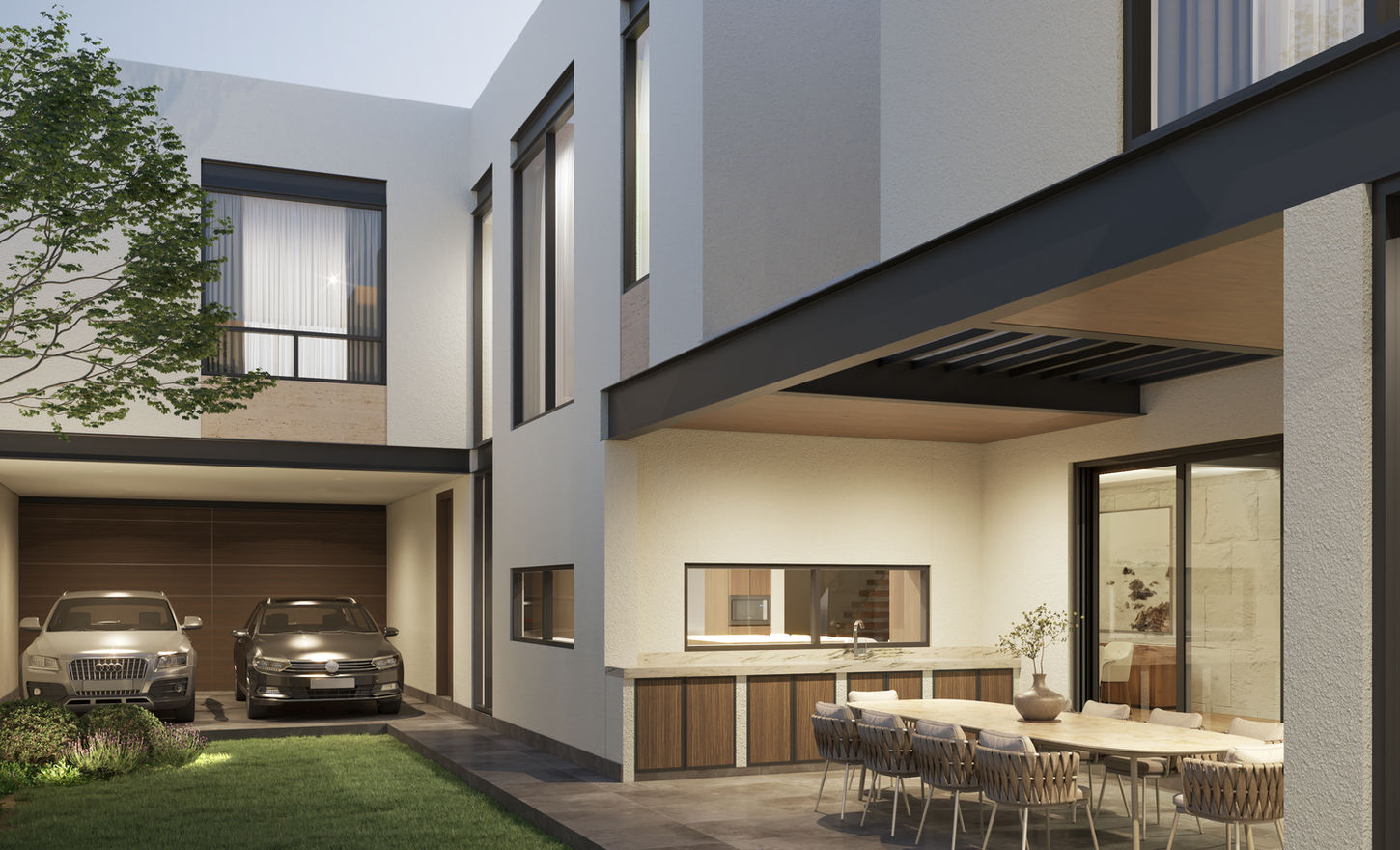 Vivienda Residencial 350m2
Elegancia, funcionalidad y visión a largo plazo en un solo hogar.
Esta residencia de dos niveles ha sido diseñada con un enfoque centrado en la comodidad, la intimidad y la proyección a futuro. Concebida como una casa de retiro moderna, el proyecto responde con sensibilidad a las necesidades actuales de sus habitantes, sin dejar de contemplar el crecimiento, la adaptabilidad y la evolución de la vida.