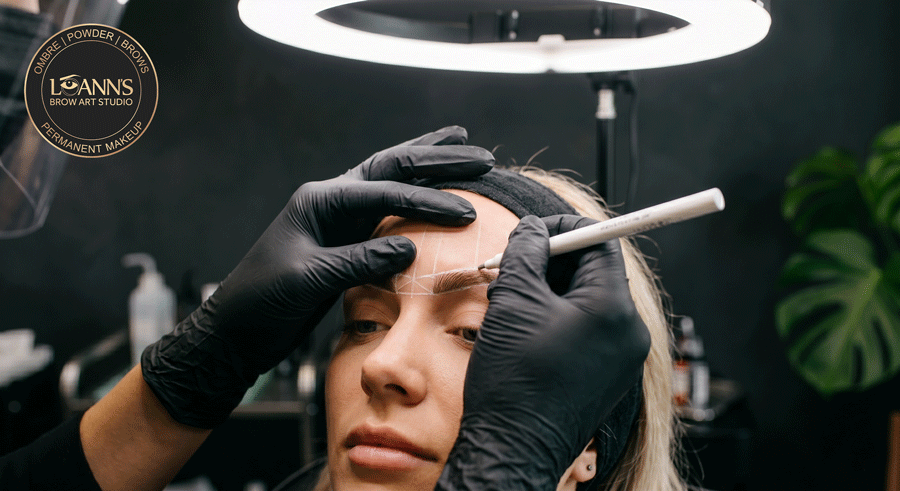 Semi-permanent makeup process at LoAnn's Brow Art Studio, Commerce Township Michigan