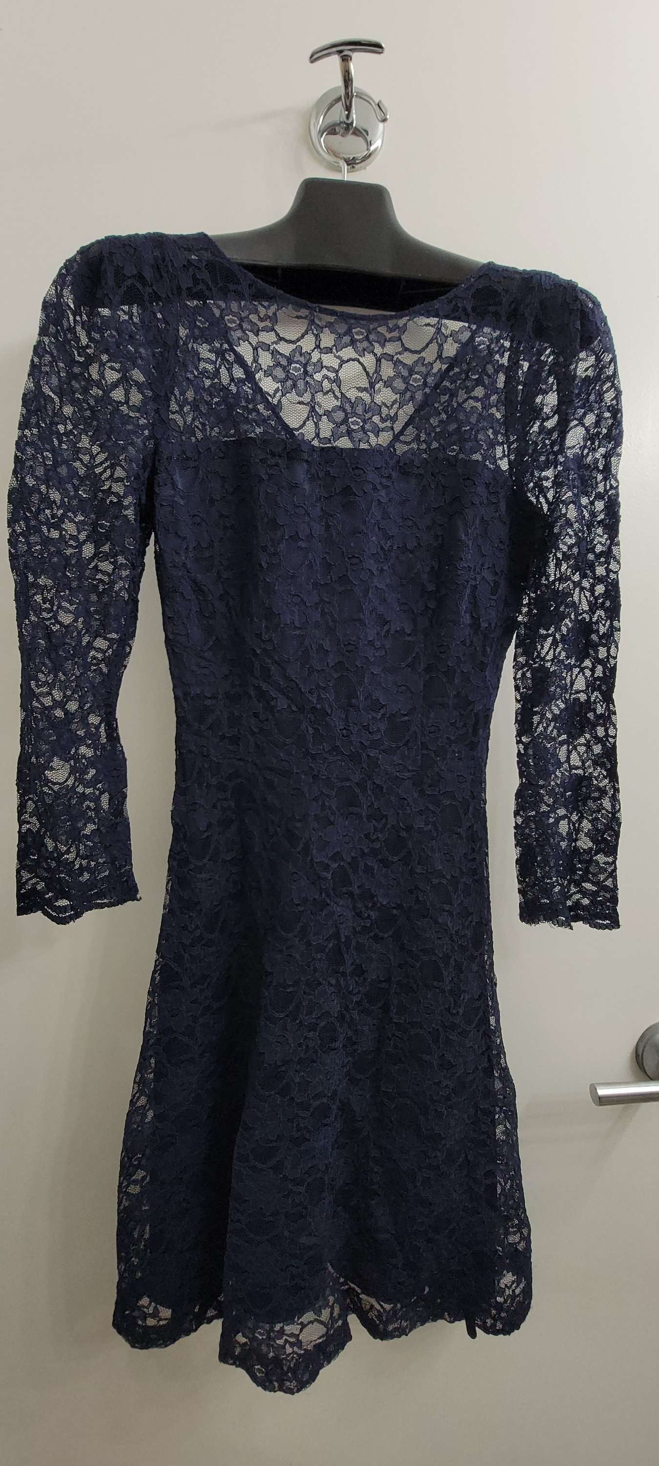 Catherine Malandrino navy blue lace A line dress