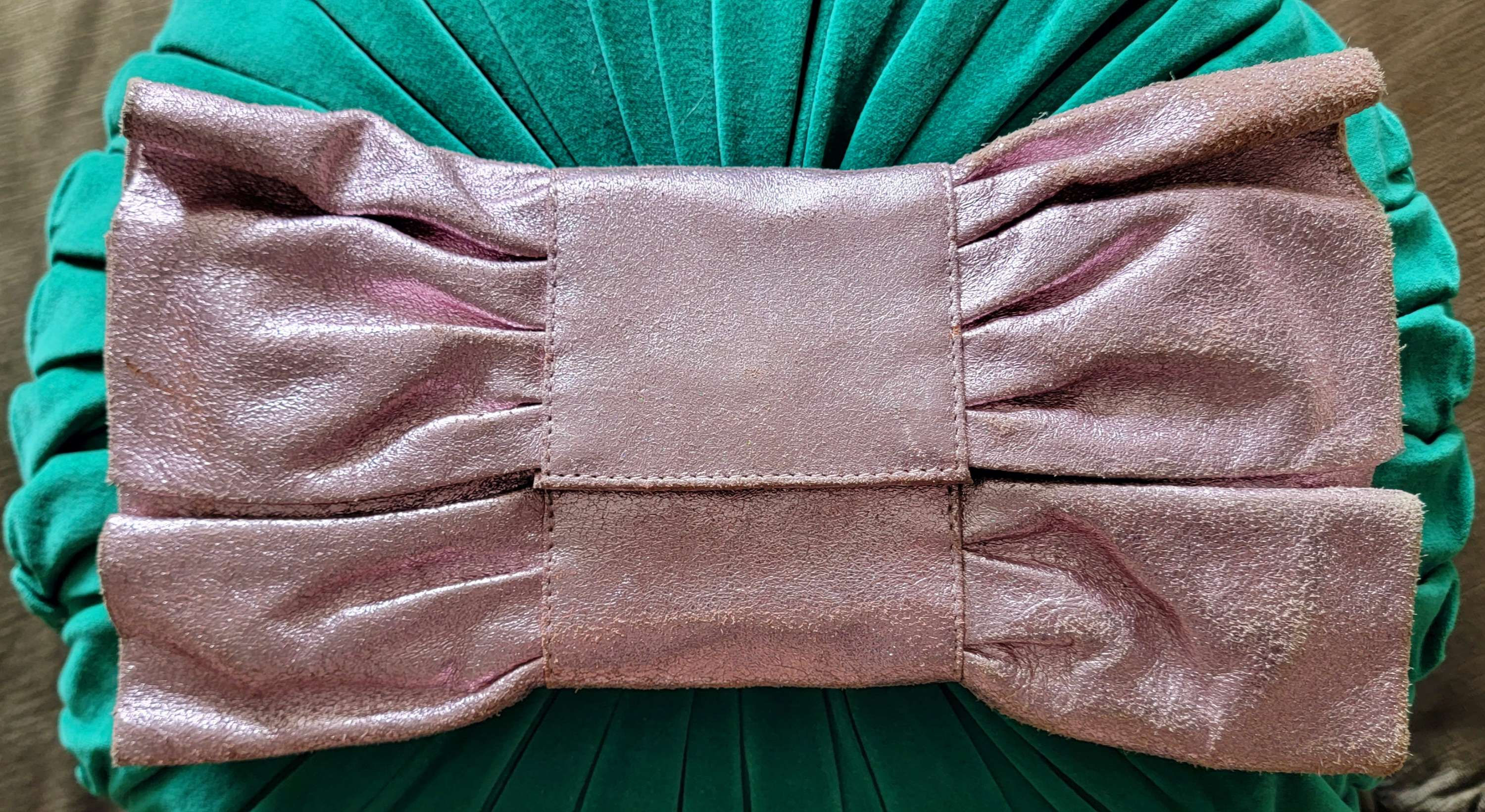 BeBe Y2K vintage pink distressed leather clutch bag