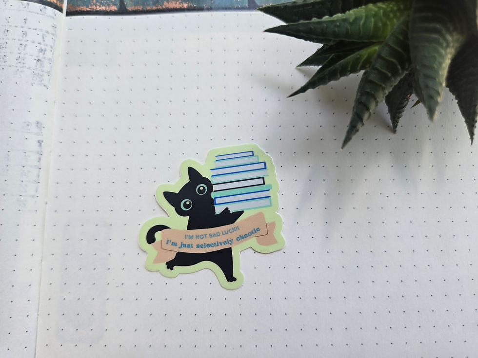 2 x 2 vinyl sticker of chaos cat.