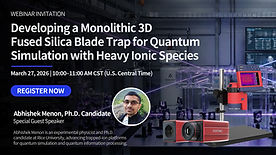 Developing a Monolithic 3D Fused Silica Blade Trap for Quantum Simulation with Heavy lonic Species