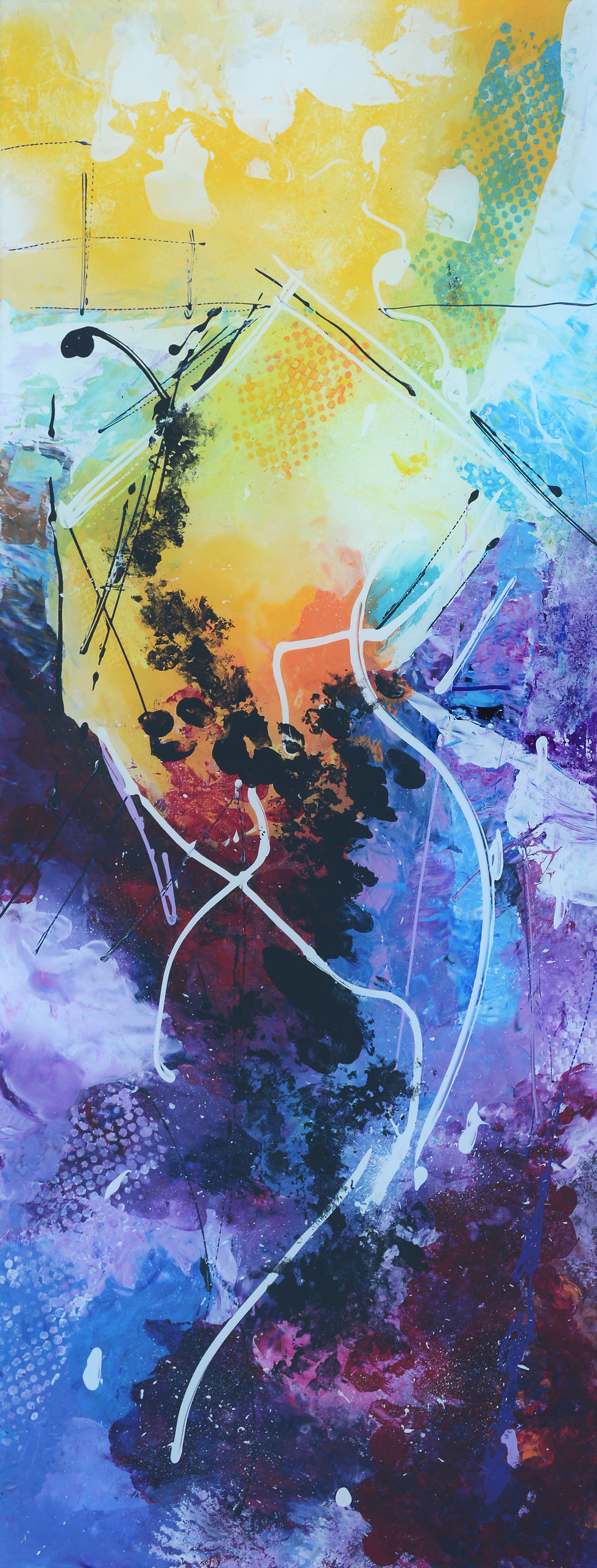 Harmonies, acrylique sur plexiglass, 12Lx 30H po