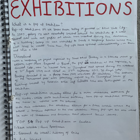 AOPP: Pop up exhibition research