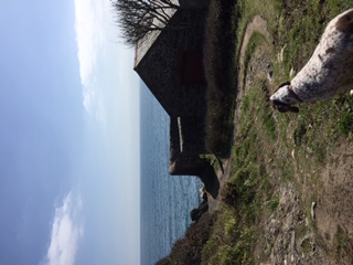 Walking down to Carleon Cove on  the coast path