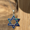 Thumbnail: Dark Blue Opal Star of David Silver Necklace