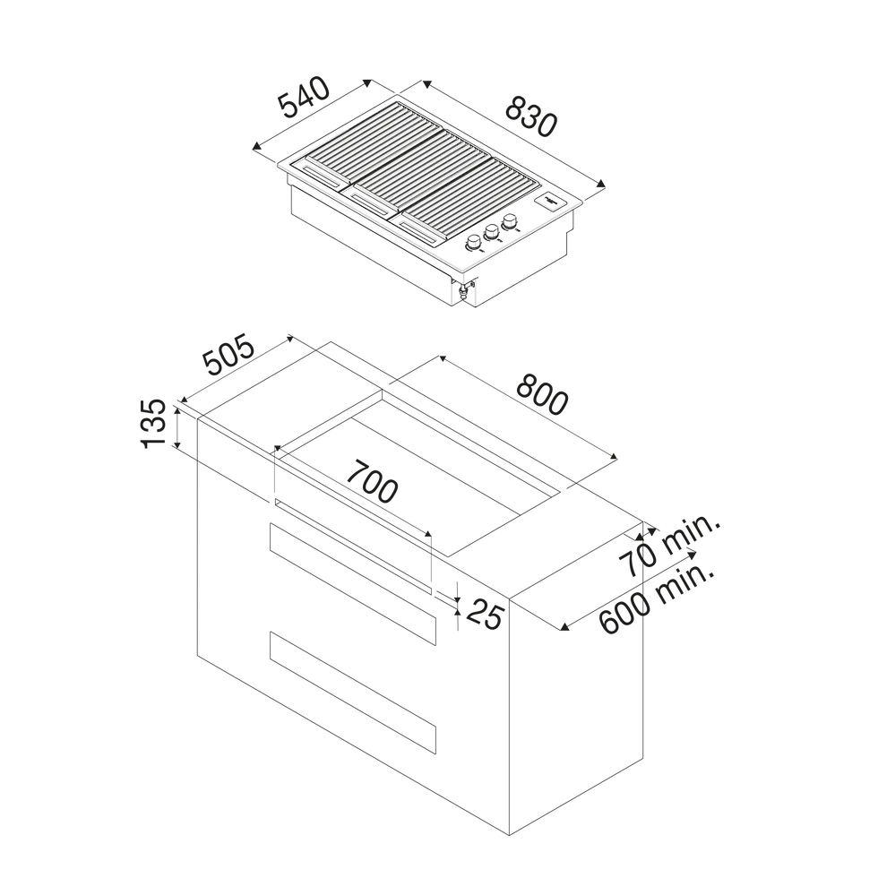 Miniature : TABLE DE CUISSON FULGOR F80 INOX