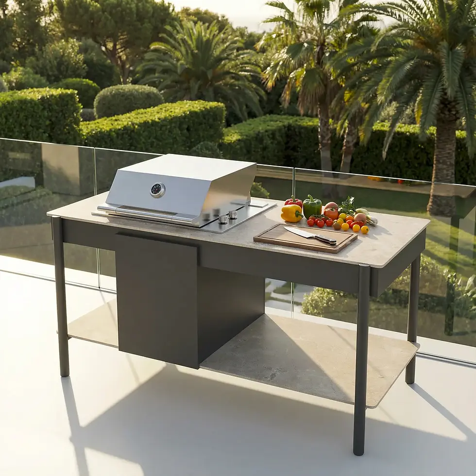 Miniature : Cuisine Extérieure Pura Essentielle - Compact HPL Mineral Lime