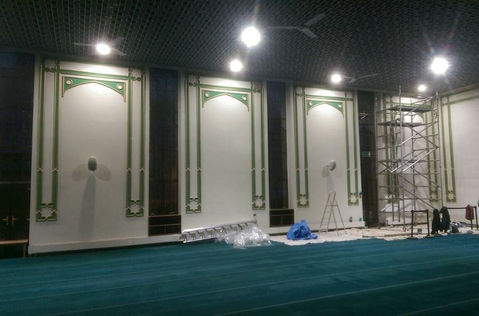 Painting inside a Glasgow mosque.