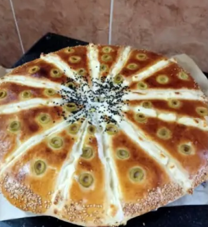 Oval shaped seeded loaf.