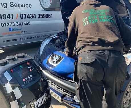 Air conditioning re-gas on a car
